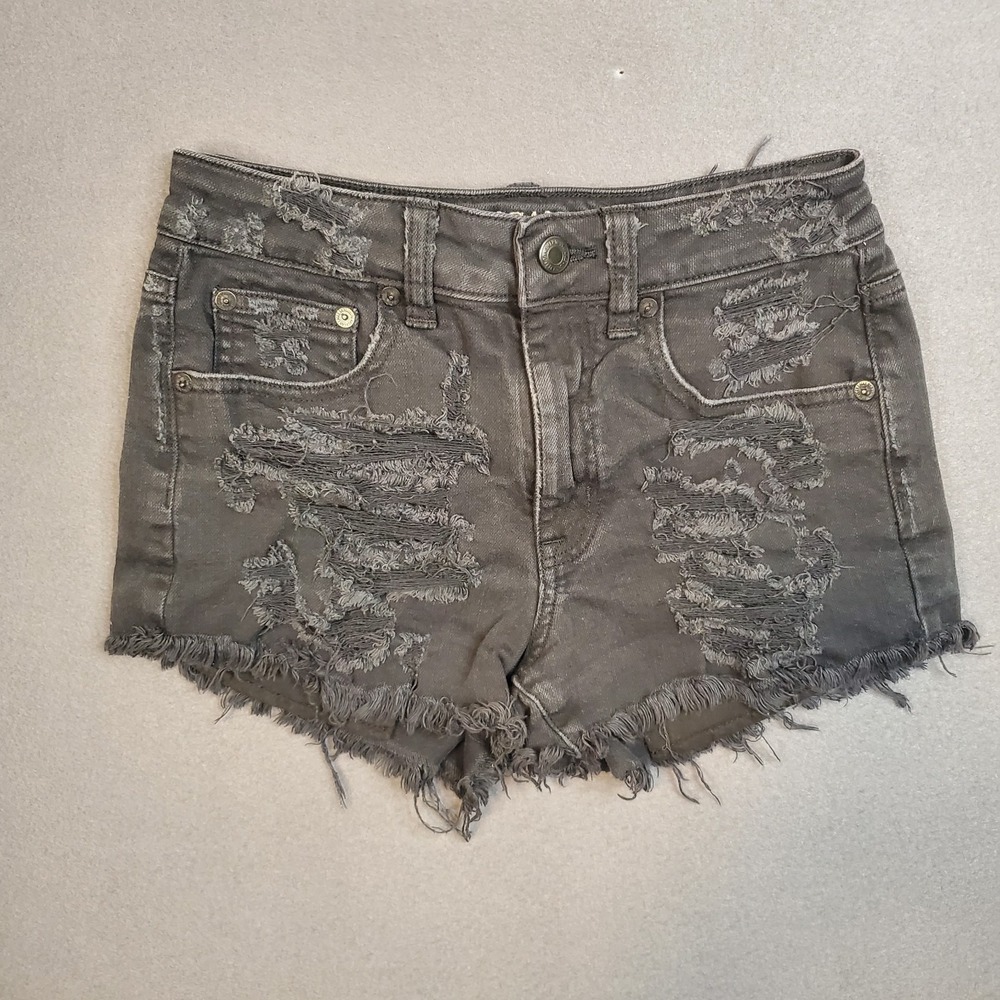 American Eagle Outfitters Vintage Hi Rise Festival Cut-Off Stretch Shorts Sz 00